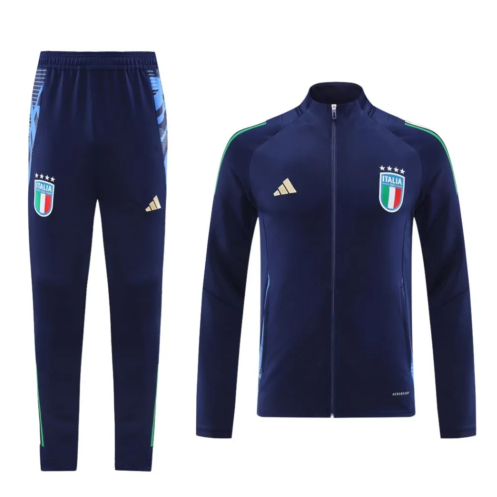 Italy FIGC Navy Full Zip Training Tracksuit 24/25