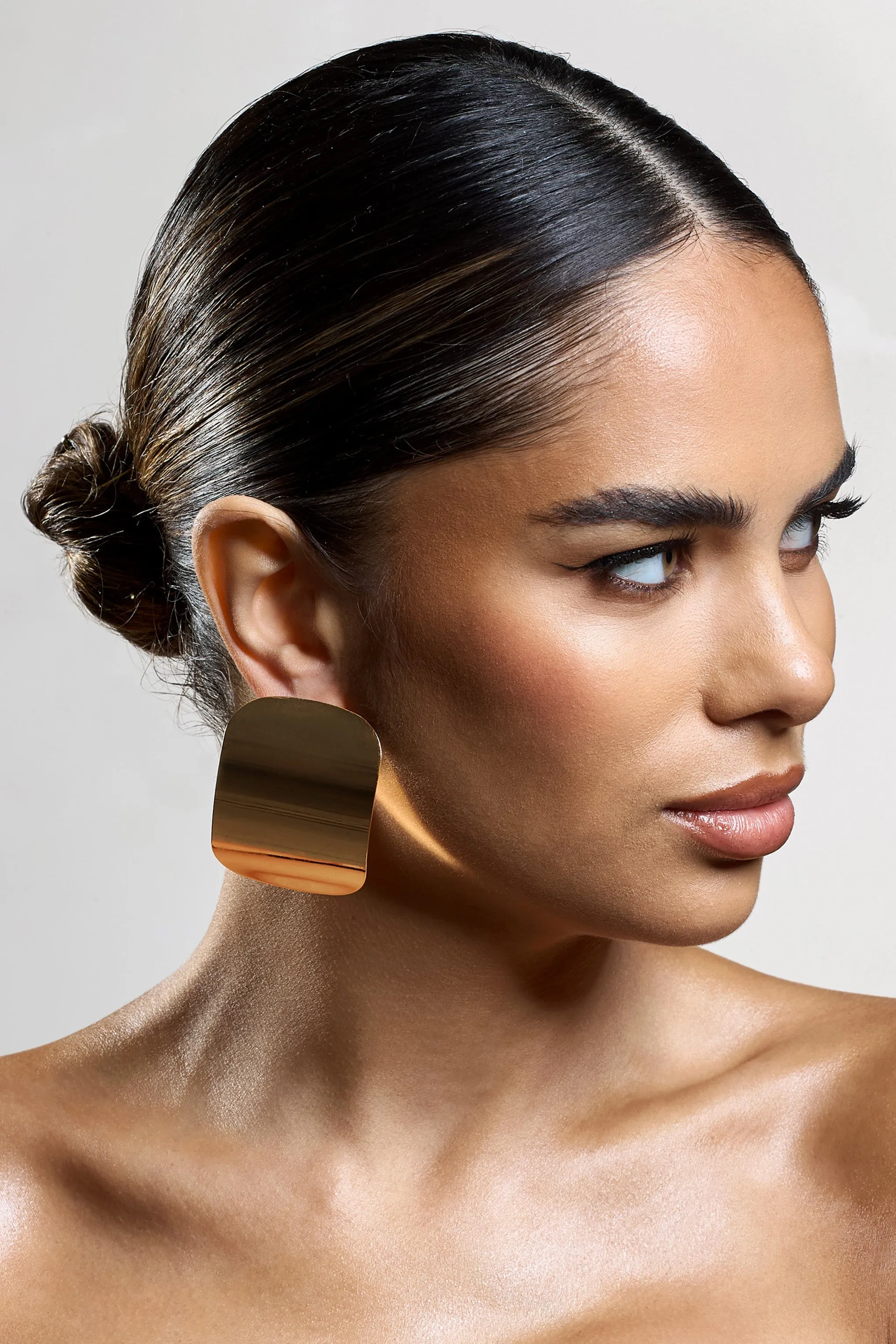 Jasper | Gold Rectangle Statement Earrings