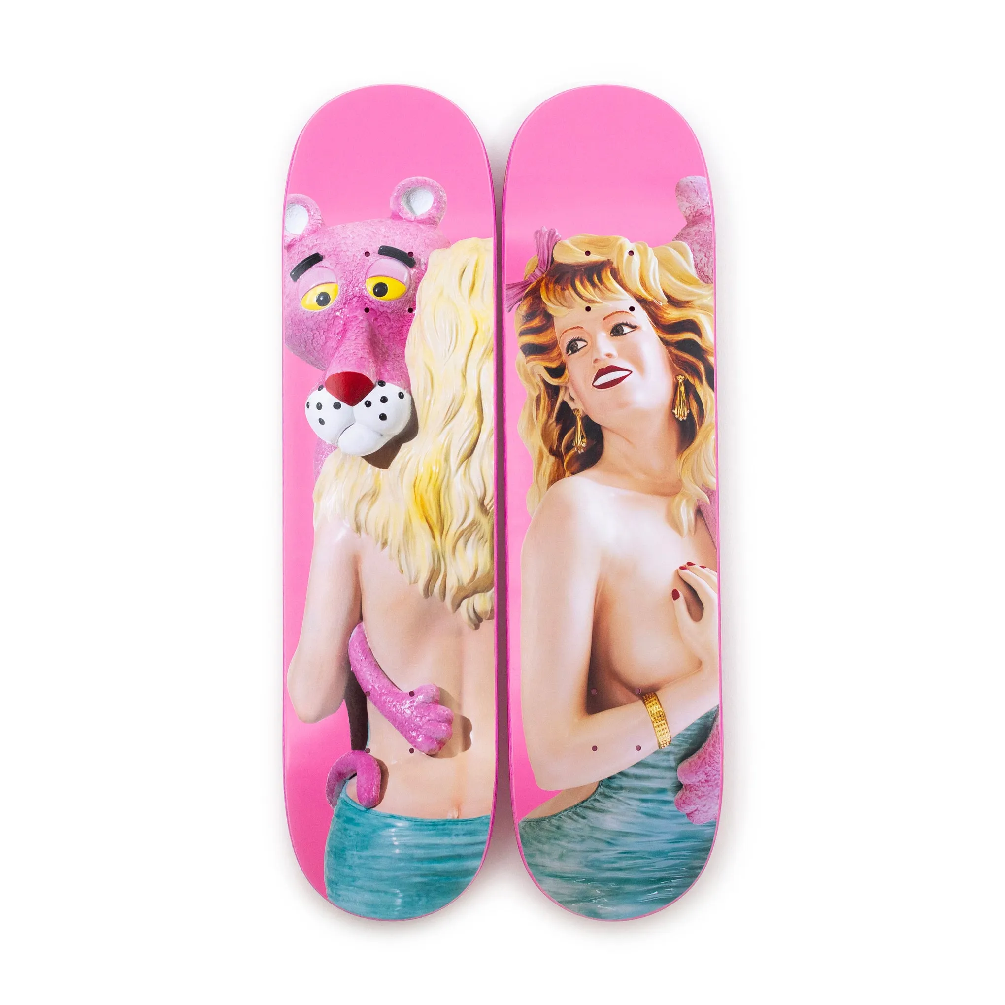 Jeff Koons Pink Panther Skateboard Diptych