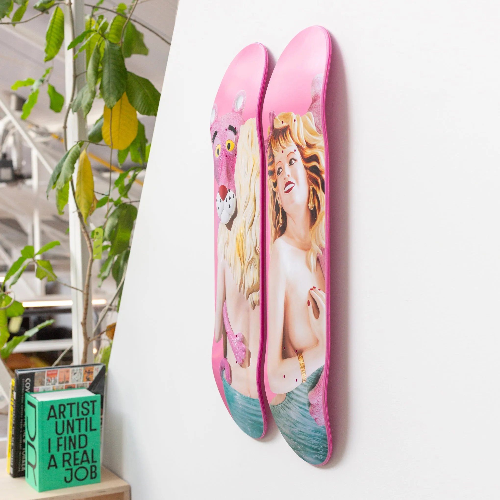 Jeff Koons Pink Panther Skateboard Diptych