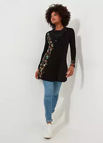 Joe Browns Textured Cowl Neck Jersey Tunic Top | Kaleidoscope