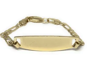 Kids’s Ages 1-6 Gold Plated ID Bracelet 5.5” 3mm Width Esclava