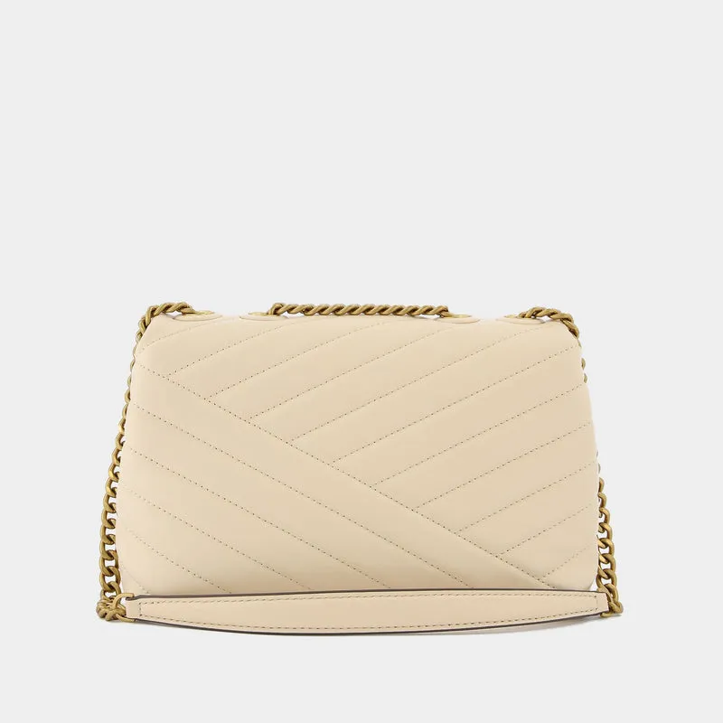 Kira Chevron Small Hobo Bag - Tory Burch -  New Cream - Leather