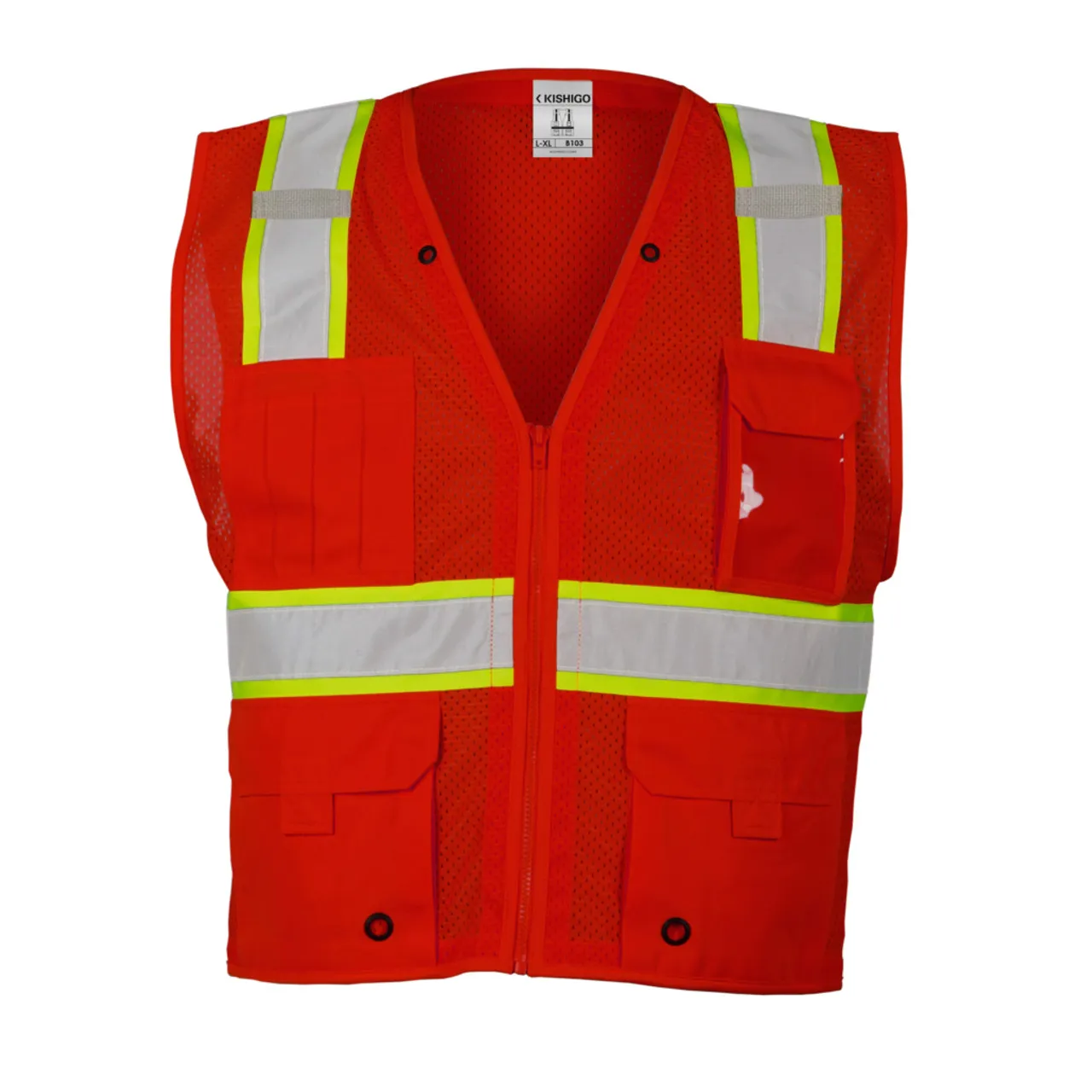 Kishigo Enhanced Visibility Multi Pocket Mesh Vest B100-B111