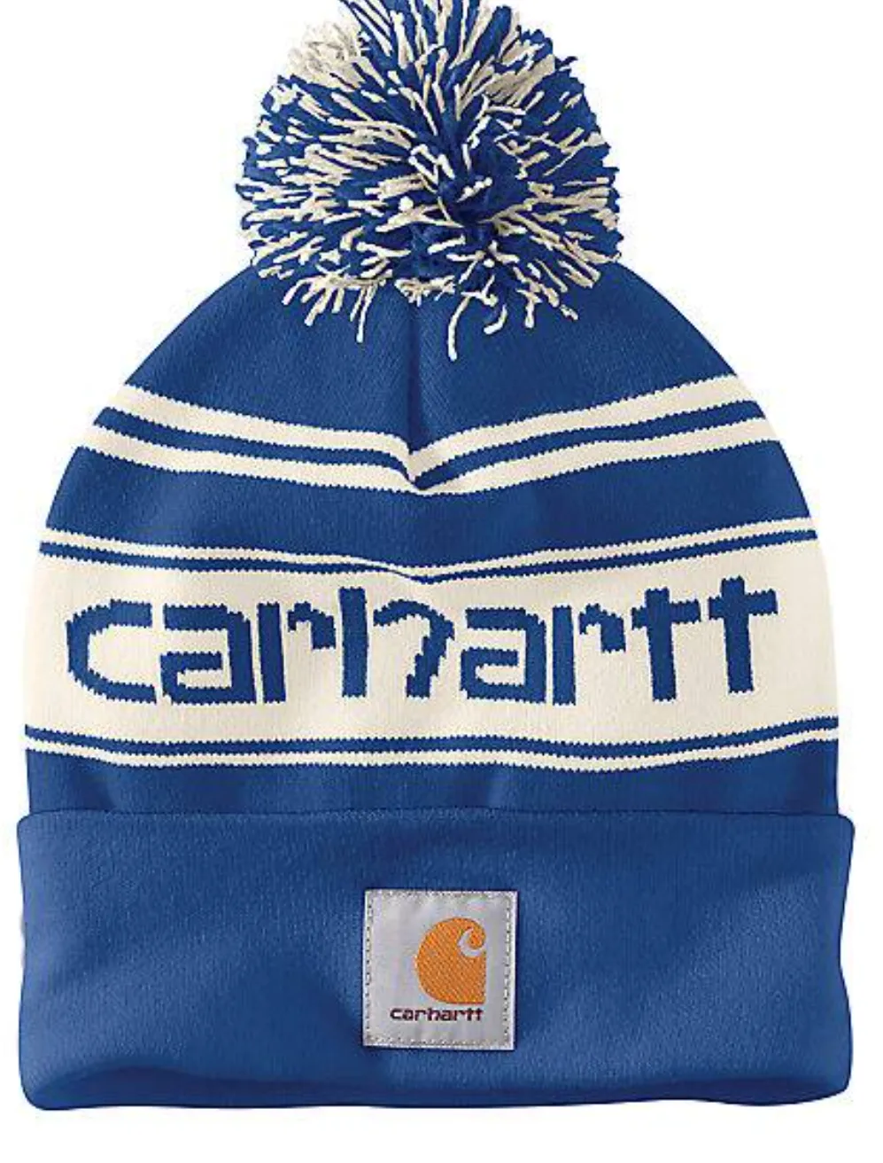 Knit Pom-Pom Cuffed Logo Beanie