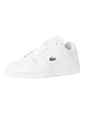 Lacoste Court Cage 224 1 SMA Leather Trainers - White/White