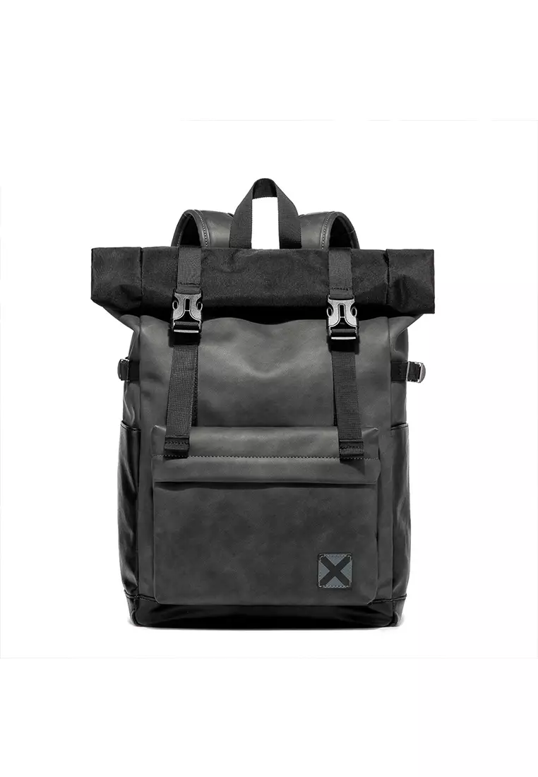 Lara Men's Leather Large backpack - Black