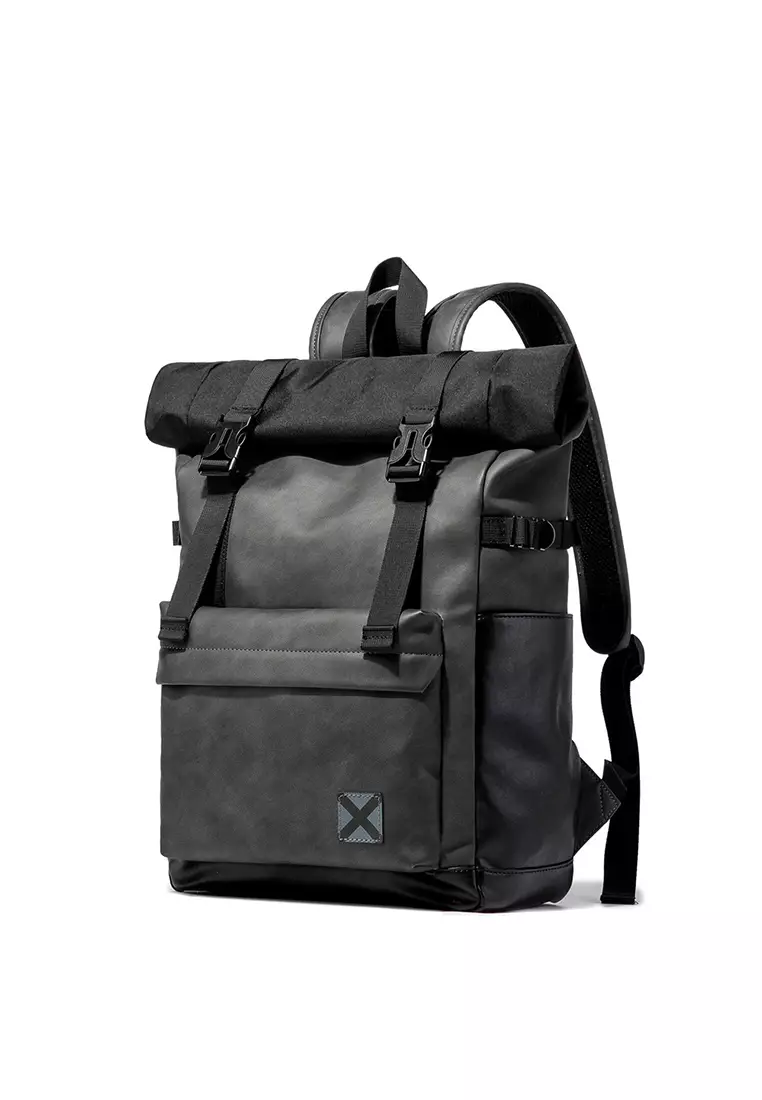 Lara Men's Leather Large backpack - Black