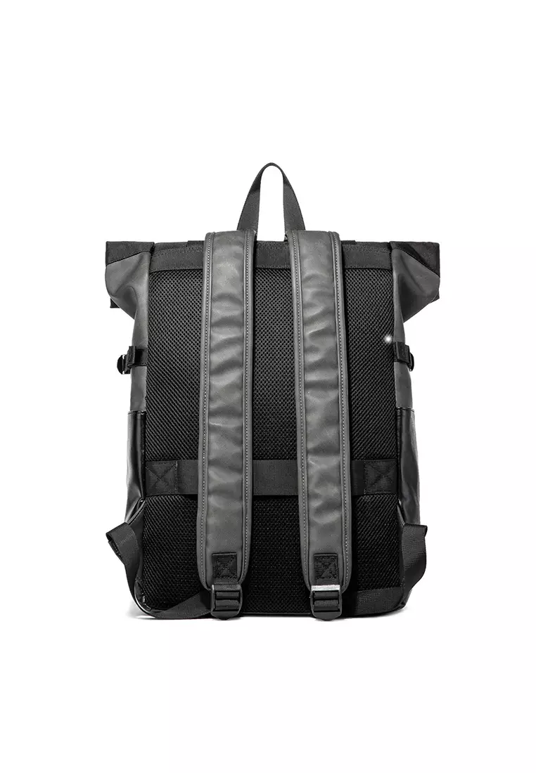 Lara Men's Leather Large backpack - Black