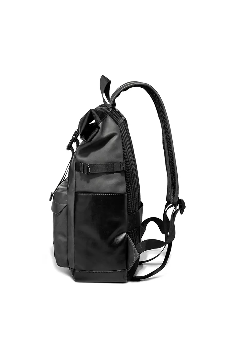 Lara Men's Leather Large backpack - Black