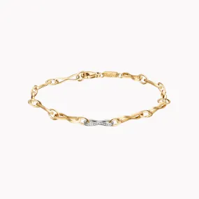 Large Circle Link Bracelet with Diamond Link