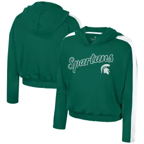 Lids Girls Youth Colosseum Green Michigan State Spartans Illumination Long Sleeve Hoodie T-Shirt