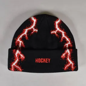 Lightning Beanie - Black/Red