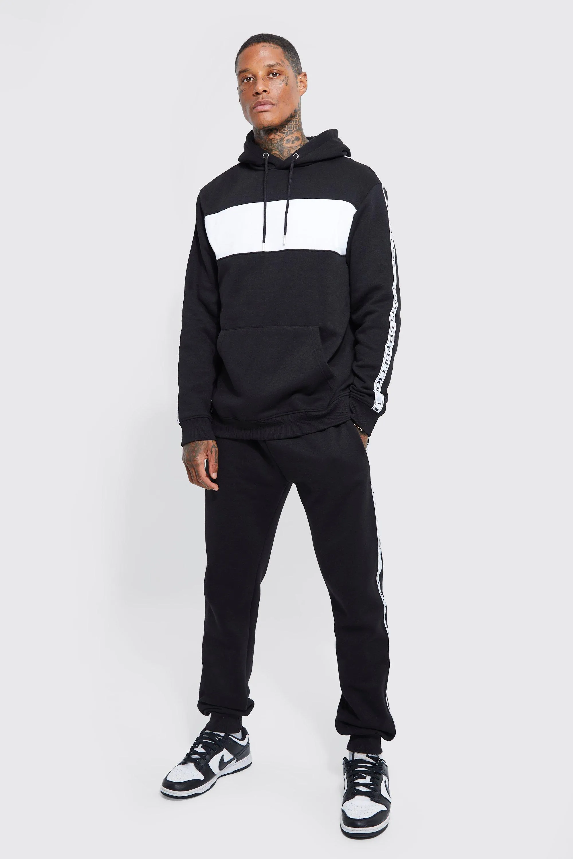 Limited Colour Block Tape Hooded Tracksuit