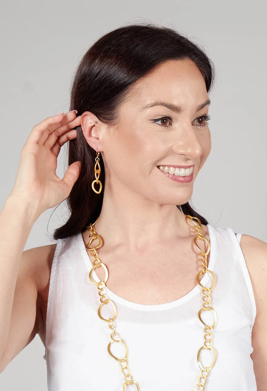 Link Chain Earrings in Gold Plated