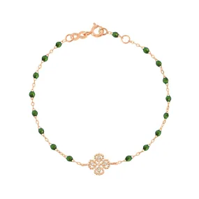 Lucky Clover Classic Gigi Scarab diamond Bracelet, Rose Gold, 6.7