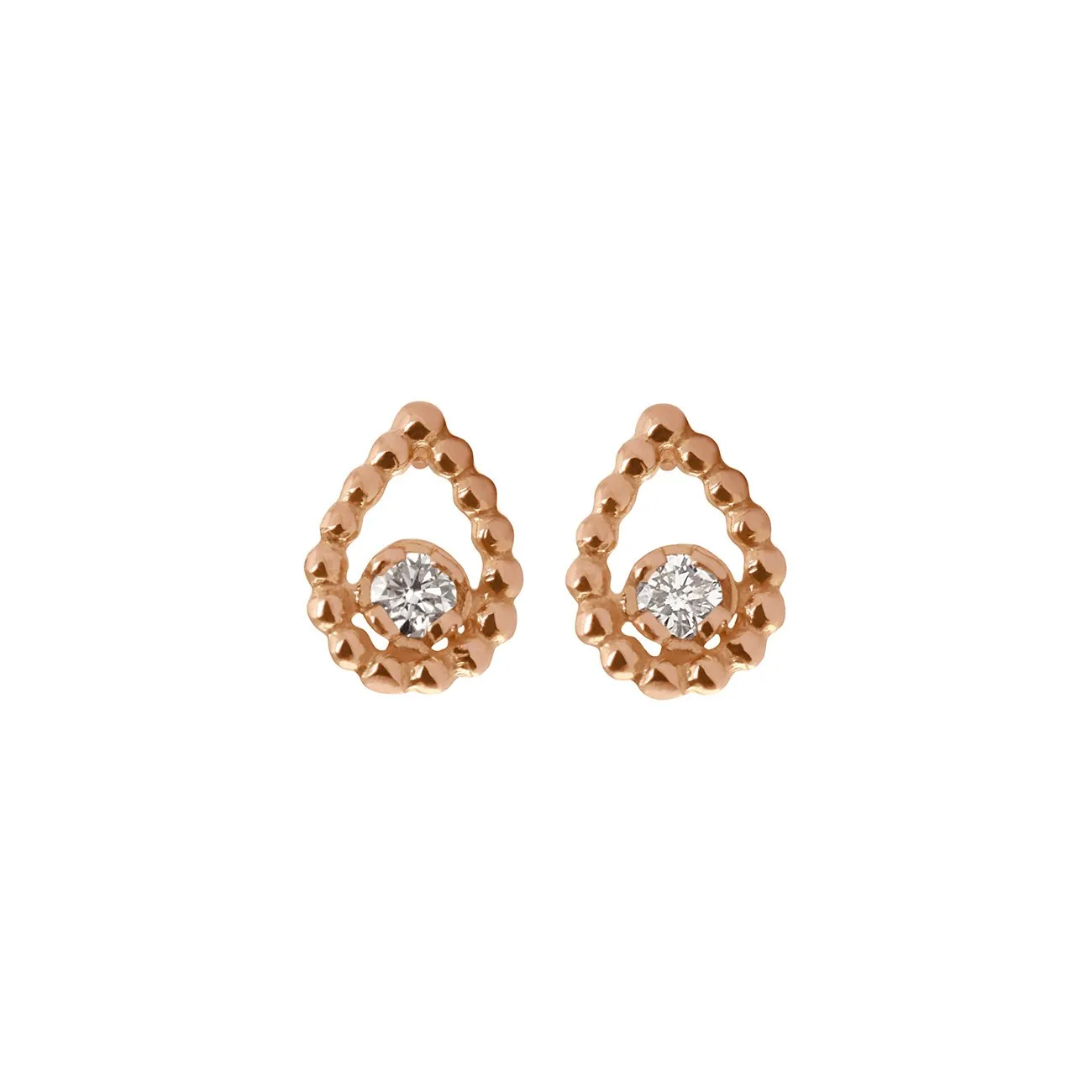 Lucky Lotus diamond earrings, Rose Gold