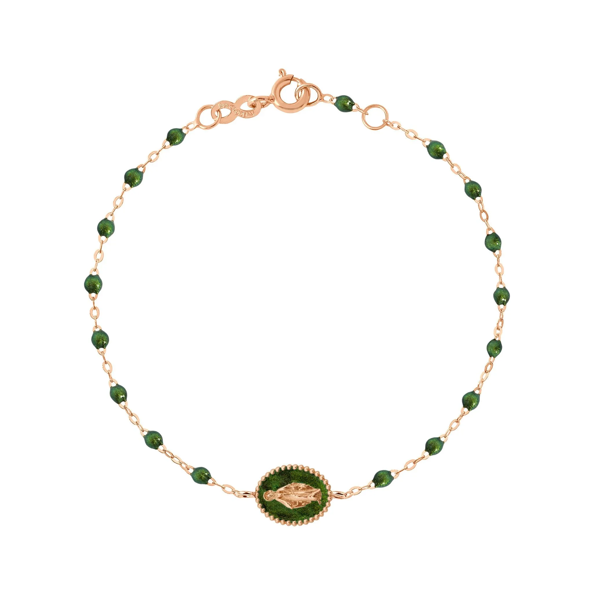 Madone Resin Charm Classic Gigi Scarab Bracelet, Rose Gold, 6.7