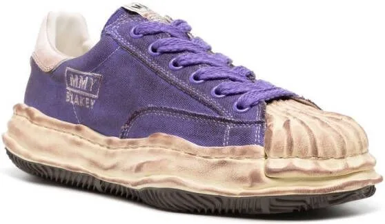 Maison MIHARA YASUHIRO distressed low-top trainers Purple