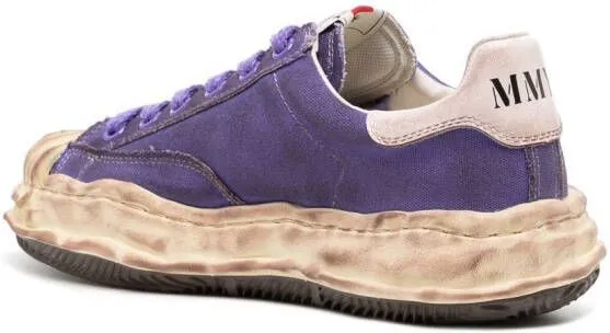 Maison MIHARA YASUHIRO distressed low-top trainers Purple