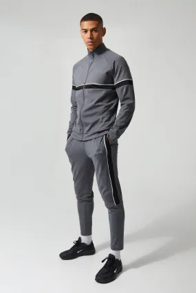 Man Active Funnel Neck Training Tracksuit | boohooMAN UK