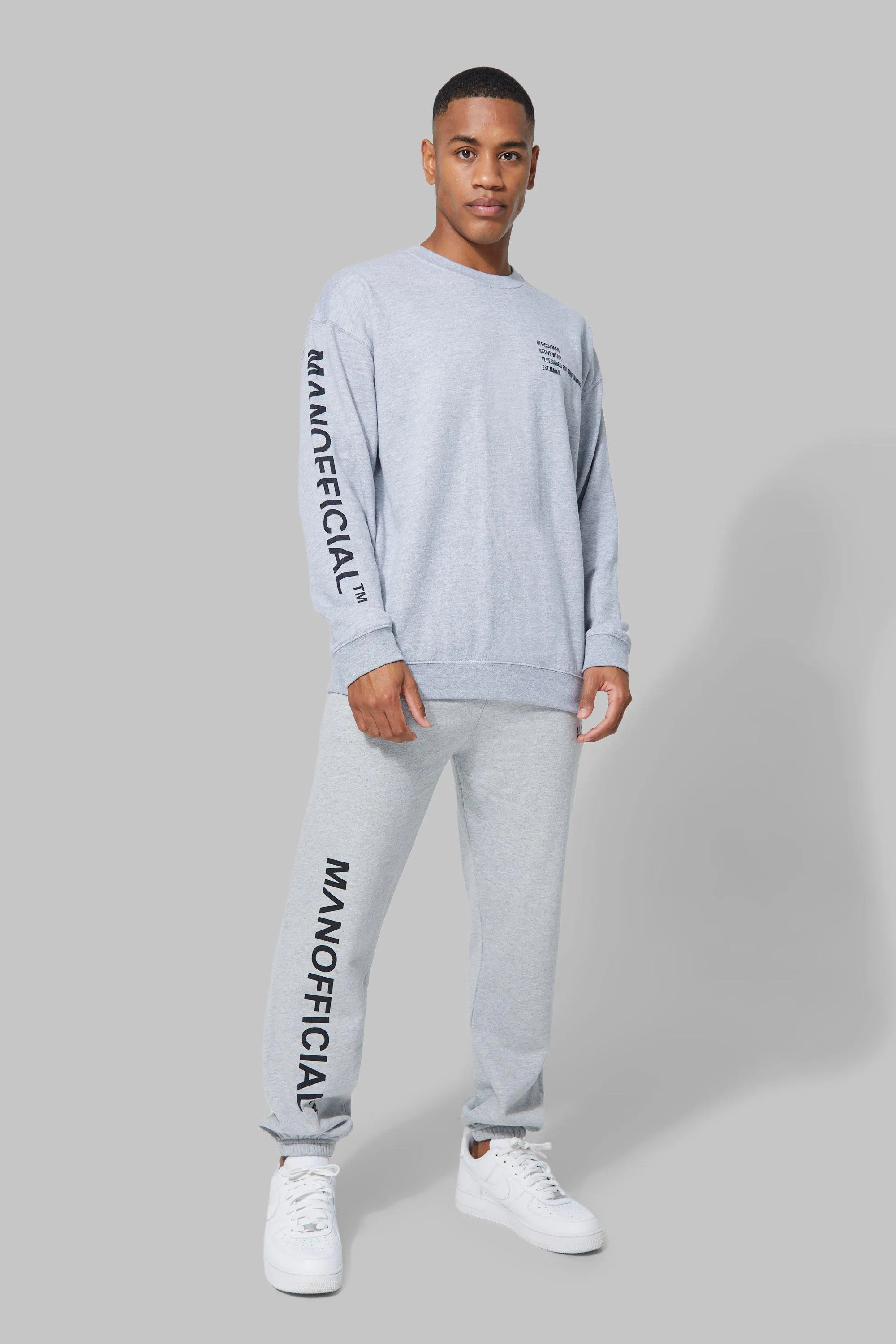 Man Active Gym Logo Sweatshirt Tracksuit