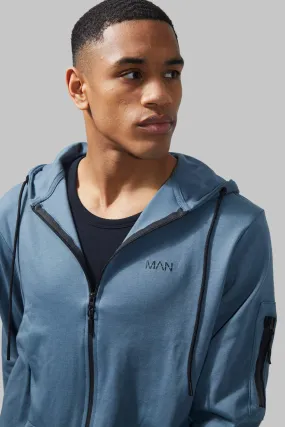 Man Active Ma1 Pocket Zip Hoodie | boohooMAN UK