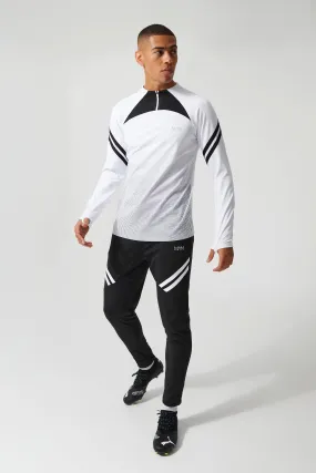 Man Active Training Ombre Crew Zip Tracksuit