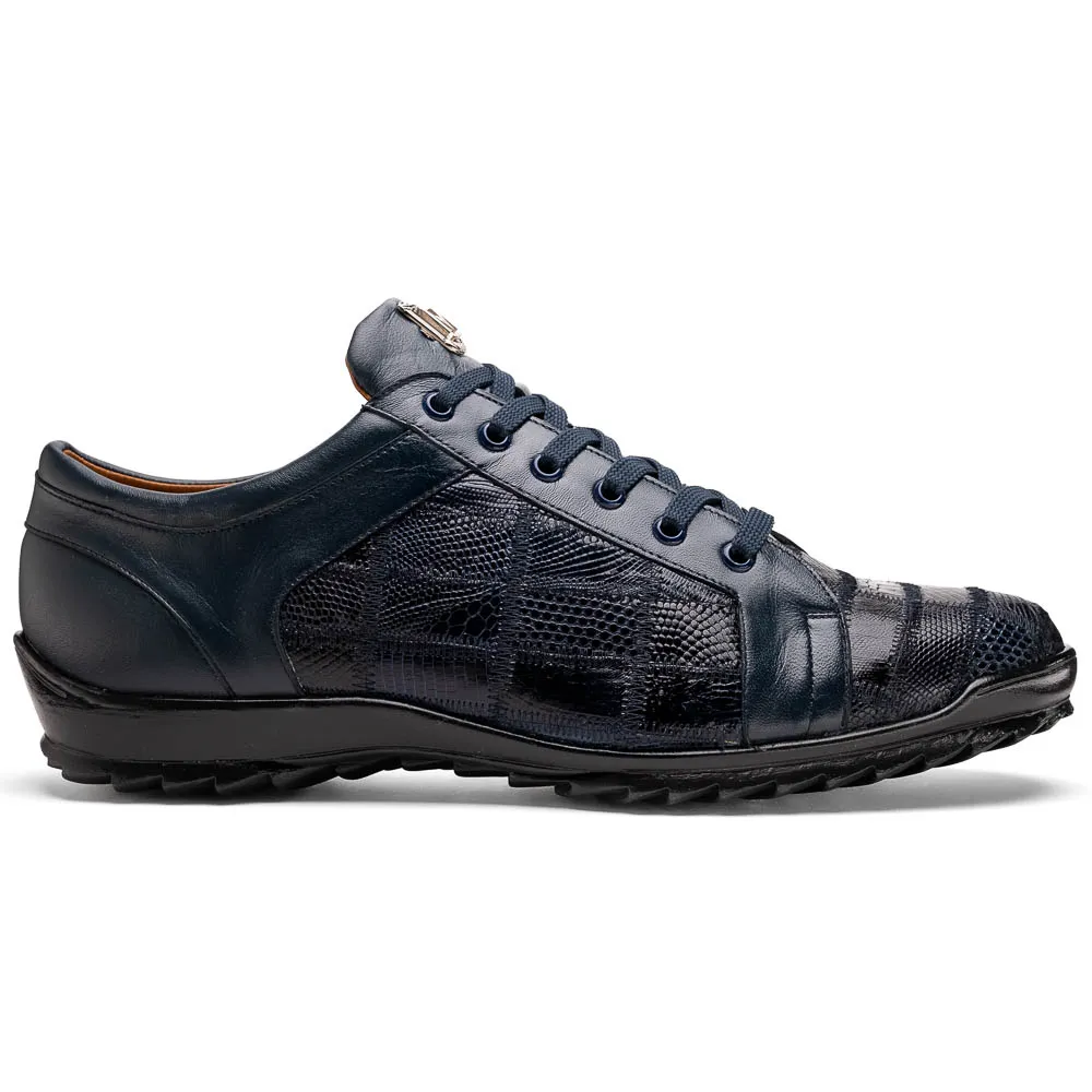 Marco Di Milano Bari Lizard Patchwork Sneakers Navy