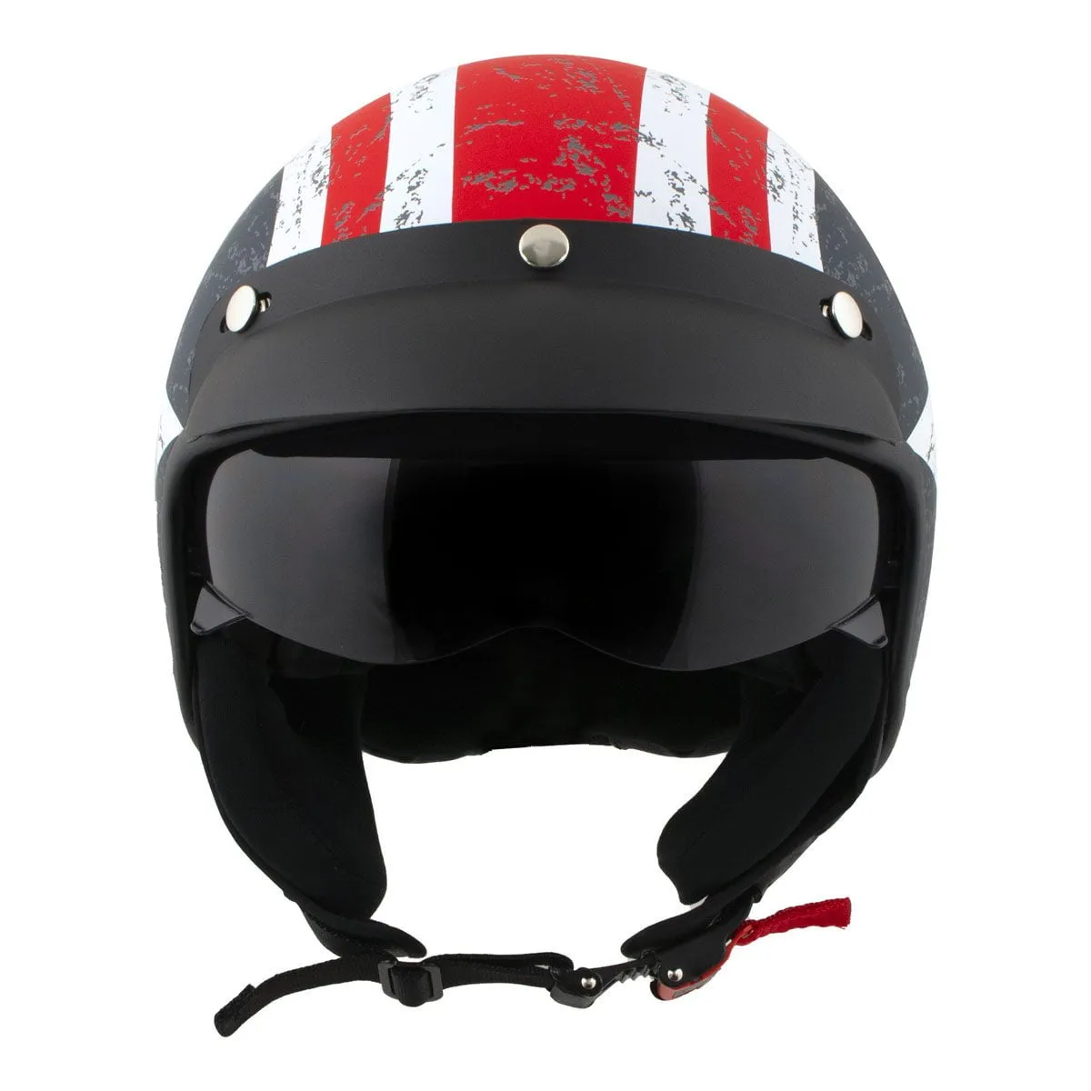 Maverick 3/4 Star & Stripes Open Face Motorcycle Helmet