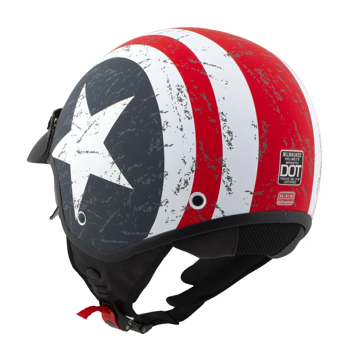 Maverick 3/4 Star & Stripes Open Face Motorcycle Helmet