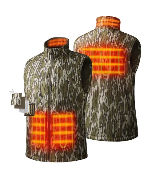 Men's Heated Hunting Vest - Camouflage, Mossy Oak Bottomland