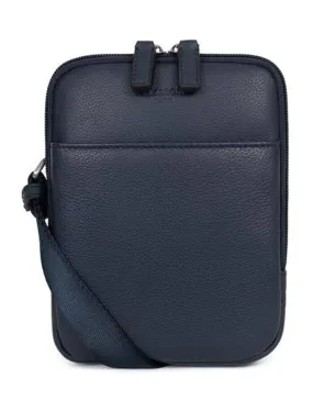 Men's navy hexagonal leather bag 469390