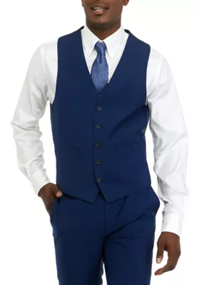 Men's Blue Multi Pattern Vest