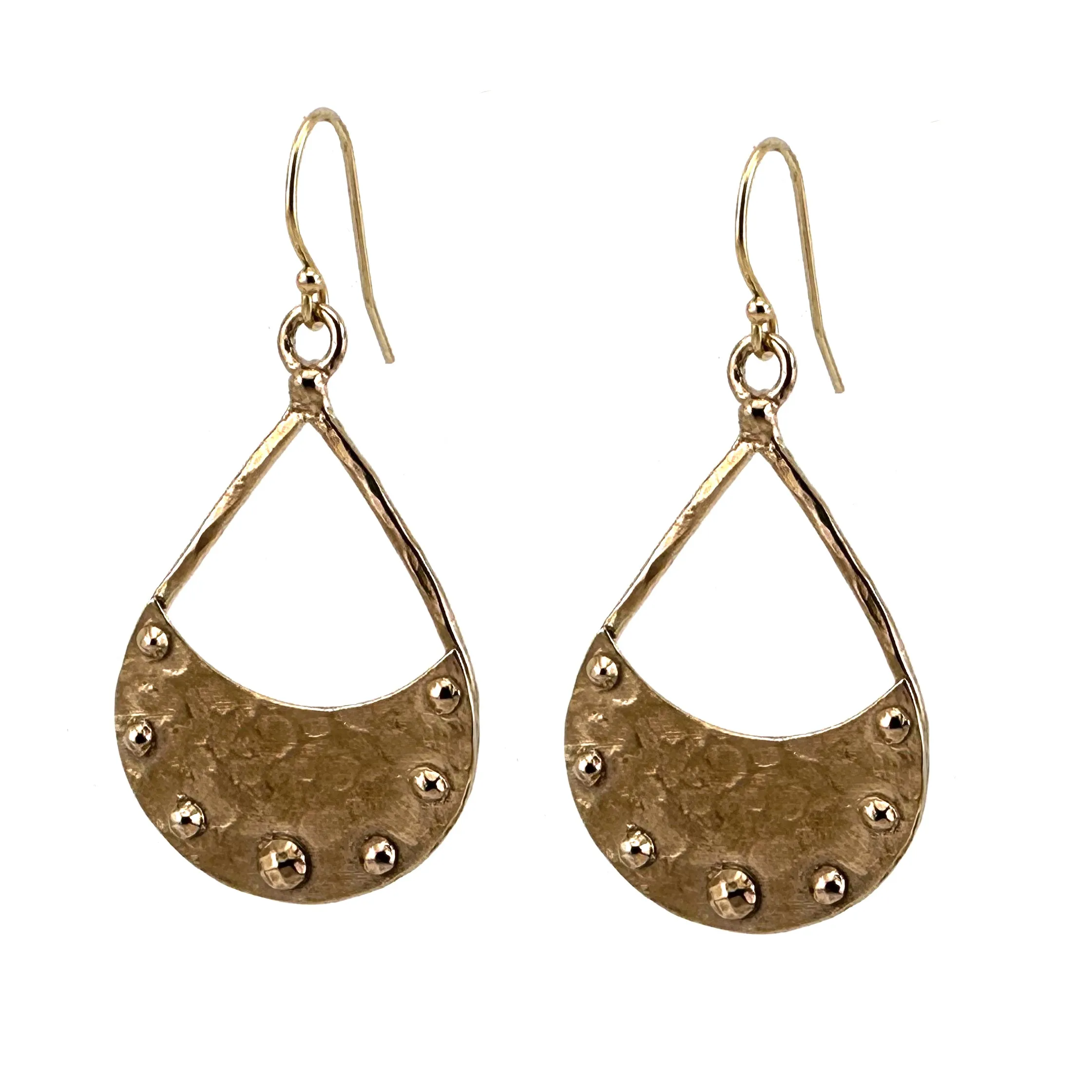 Midi RIVETED Teardrop Earrings - Bronze