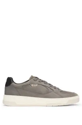 Mixed-material trainers with suede and leather