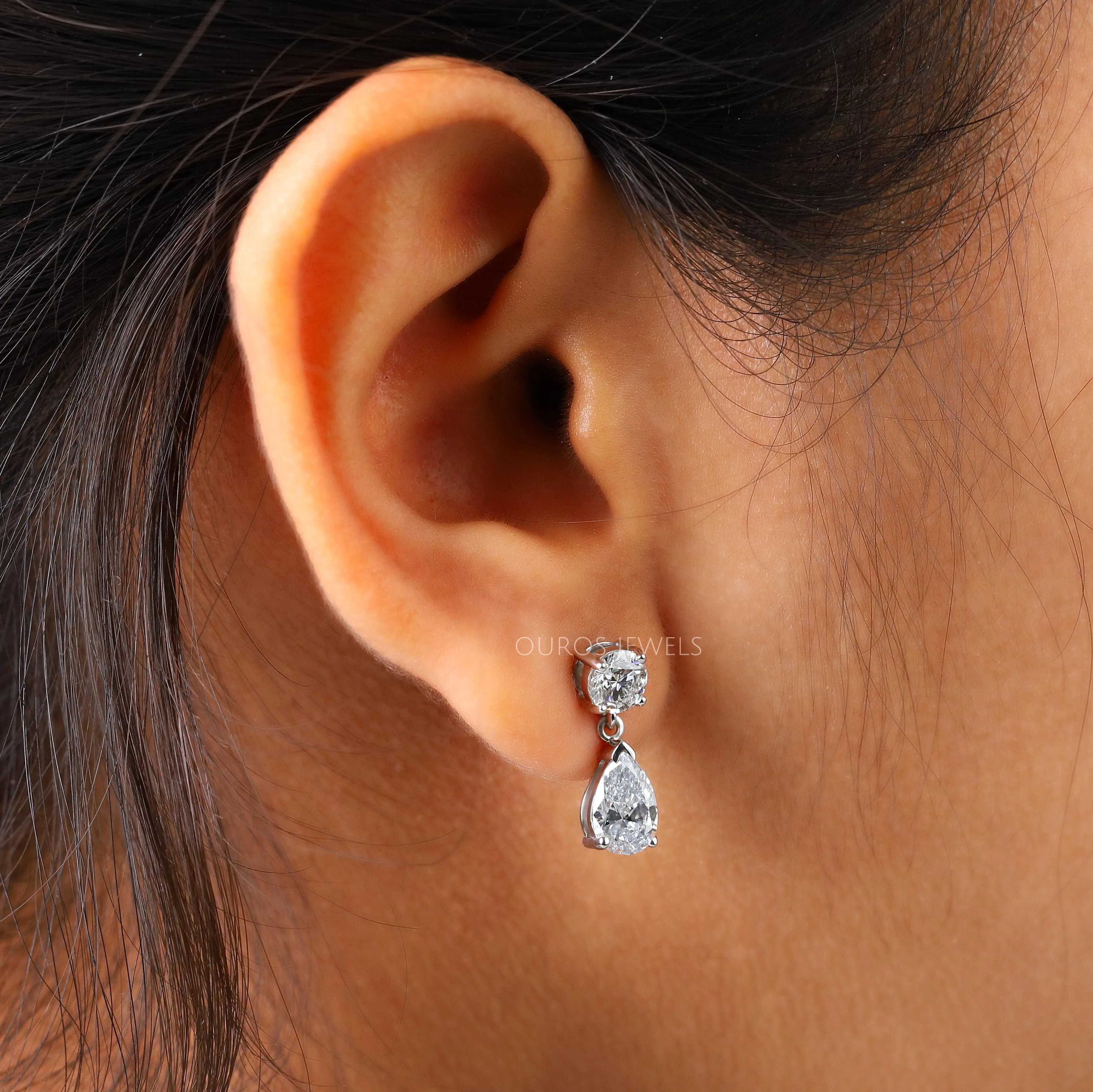 Multi Shape Diamond Drop & Dangle Gold Earrings