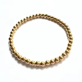 NEW 10K Solid Yellow Gold Stretchy Beaded Bracelet 2.67g