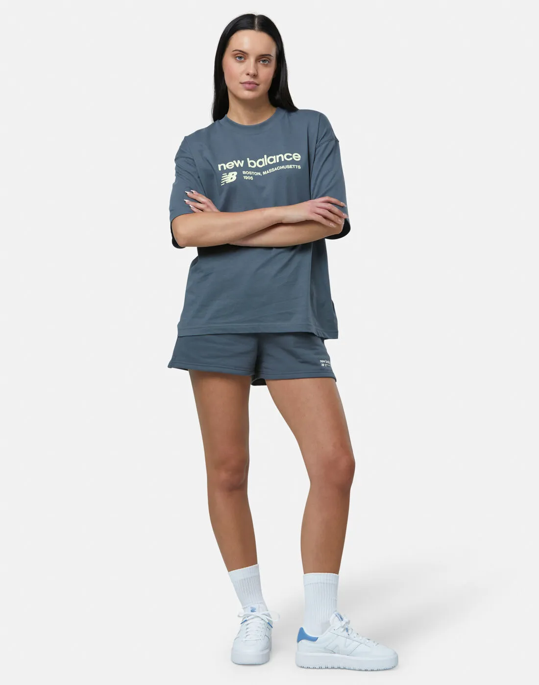 New Balance Womens Linear Heritage Graphic T-Shirt