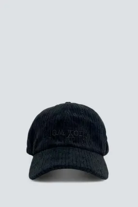 New York Corduroy Embroidered Hat - Black