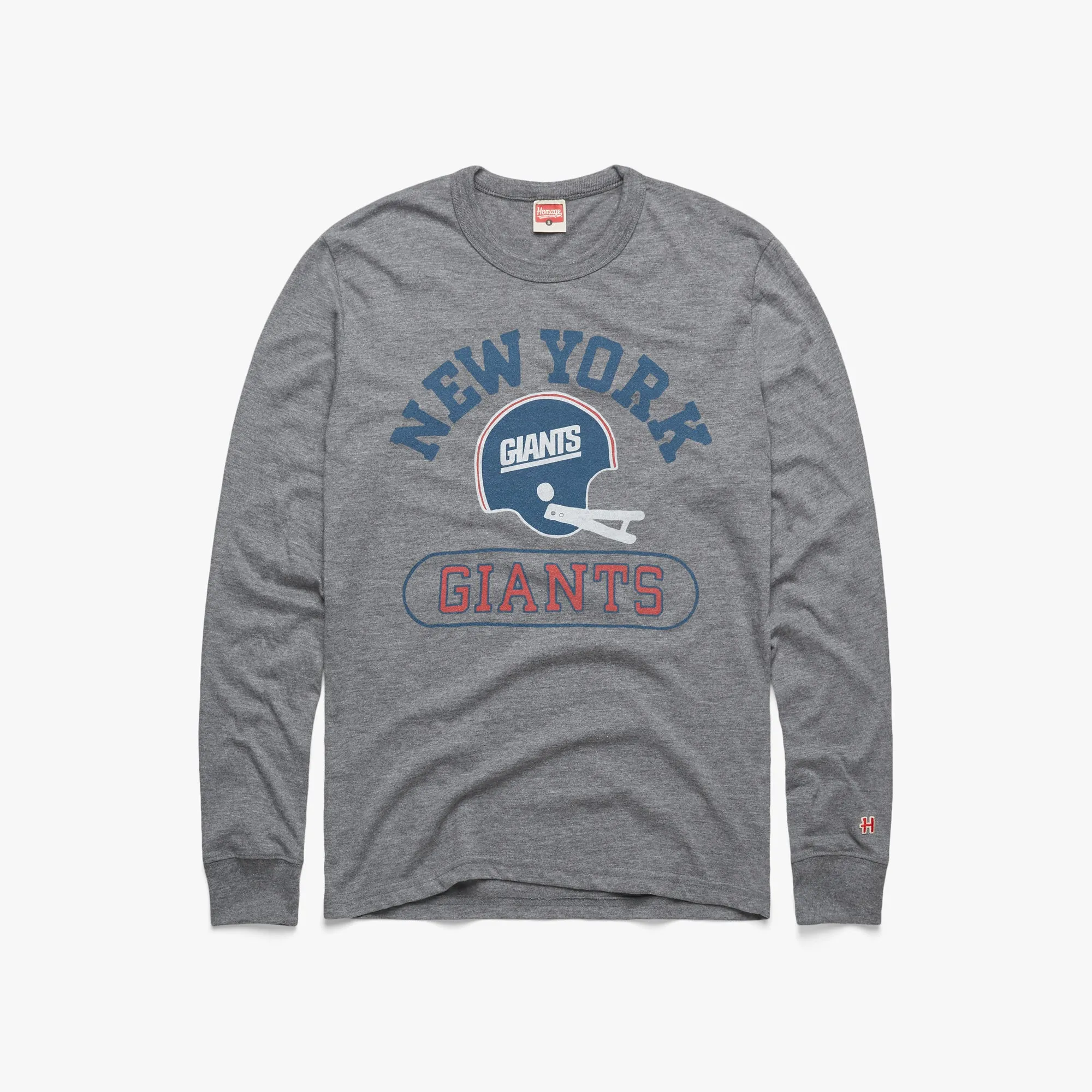 New York Giants Throwback Helmet Long Sleeve Tee