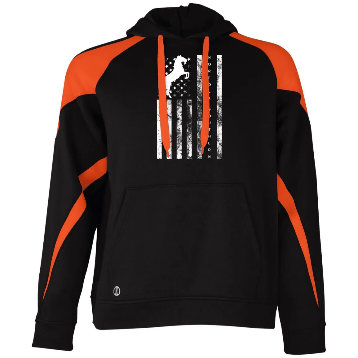 Norfolk Southern American Flag Athletic Colorblock Fleece Hoodie