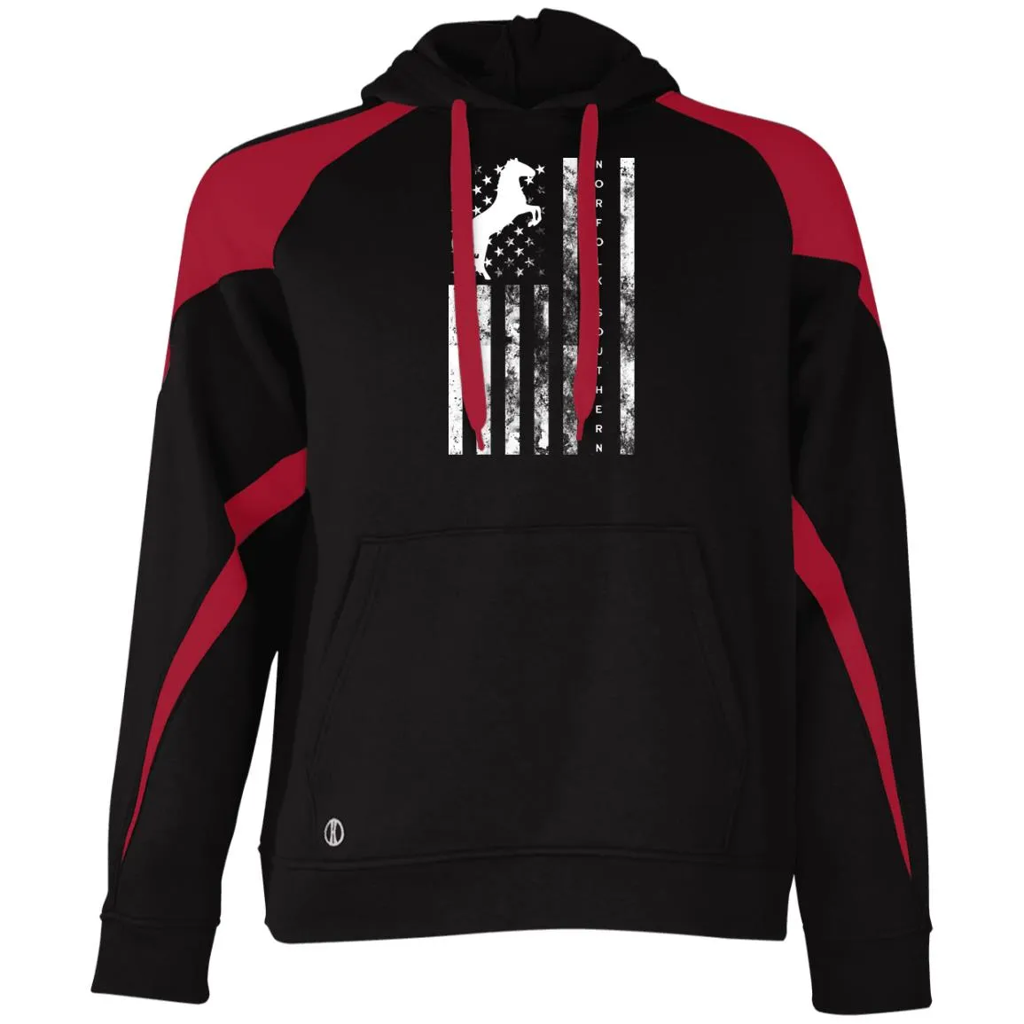 Norfolk Southern American Flag Athletic Colorblock Fleece Hoodie