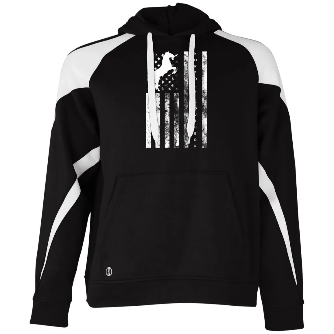 Norfolk Southern American Flag Athletic Colorblock Fleece Hoodie