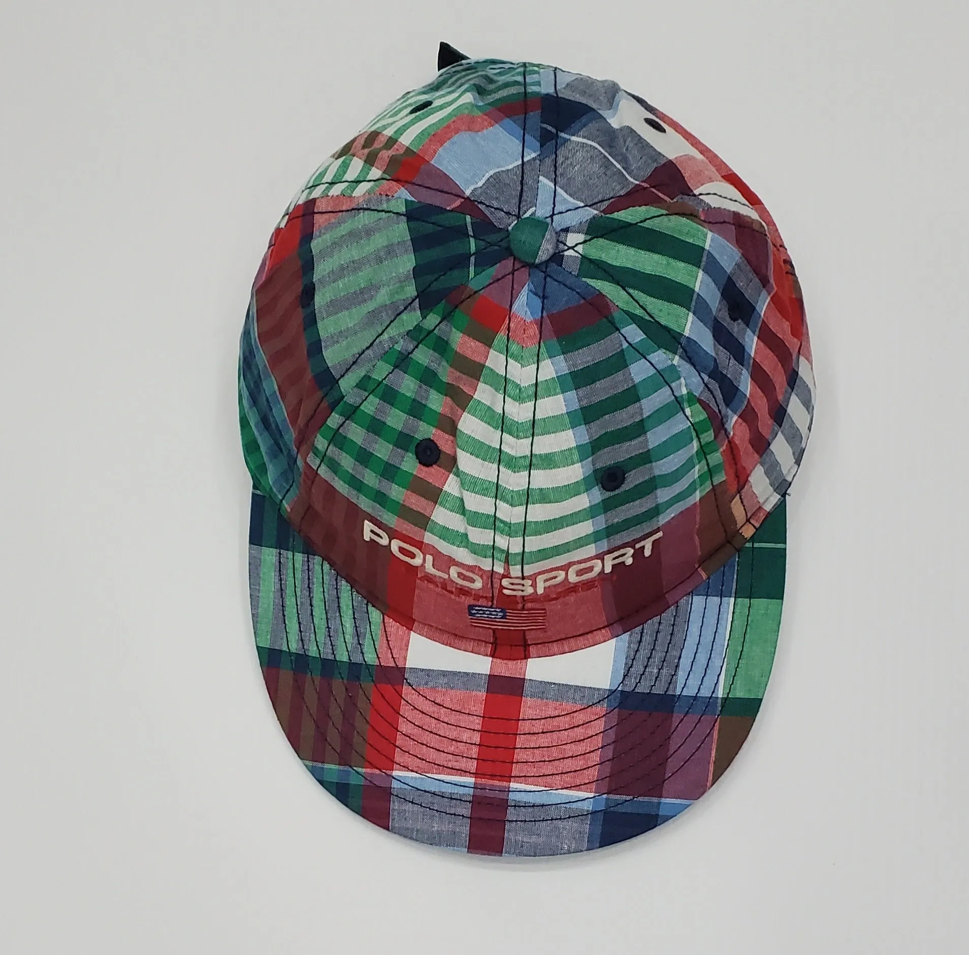 Nwt Polo Sport Plaid Madras Adjustable Hat