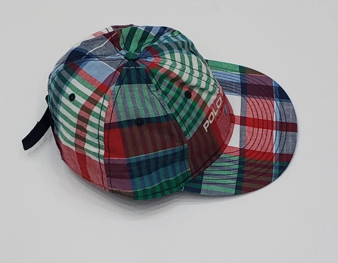 Nwt Polo Sport Plaid Madras Adjustable Hat