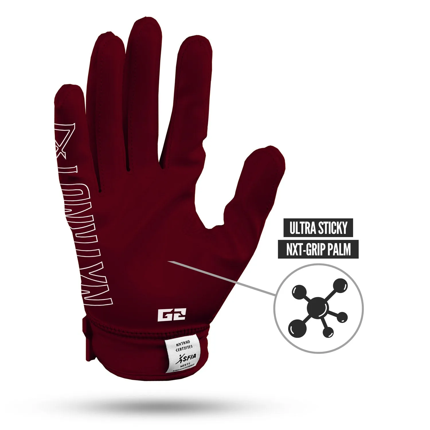 NXTRND G2 Football Gloves Maroon