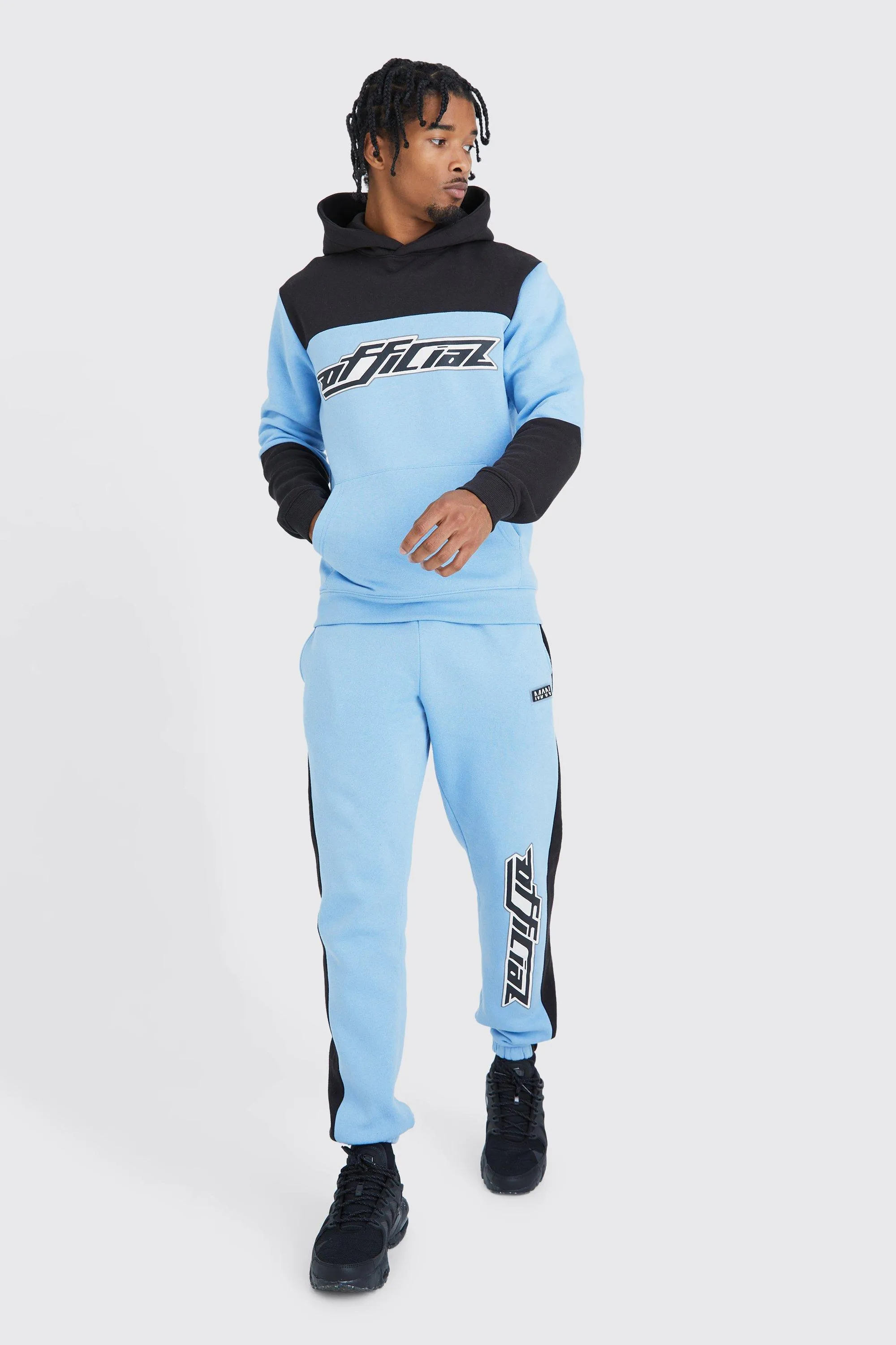 Official Slim Fit Colour Block Hooded Tracksuit