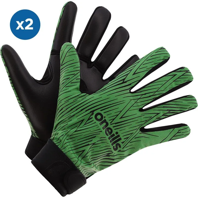 O'Neills Gravity GAA Gloves 2 Pack Green / Black