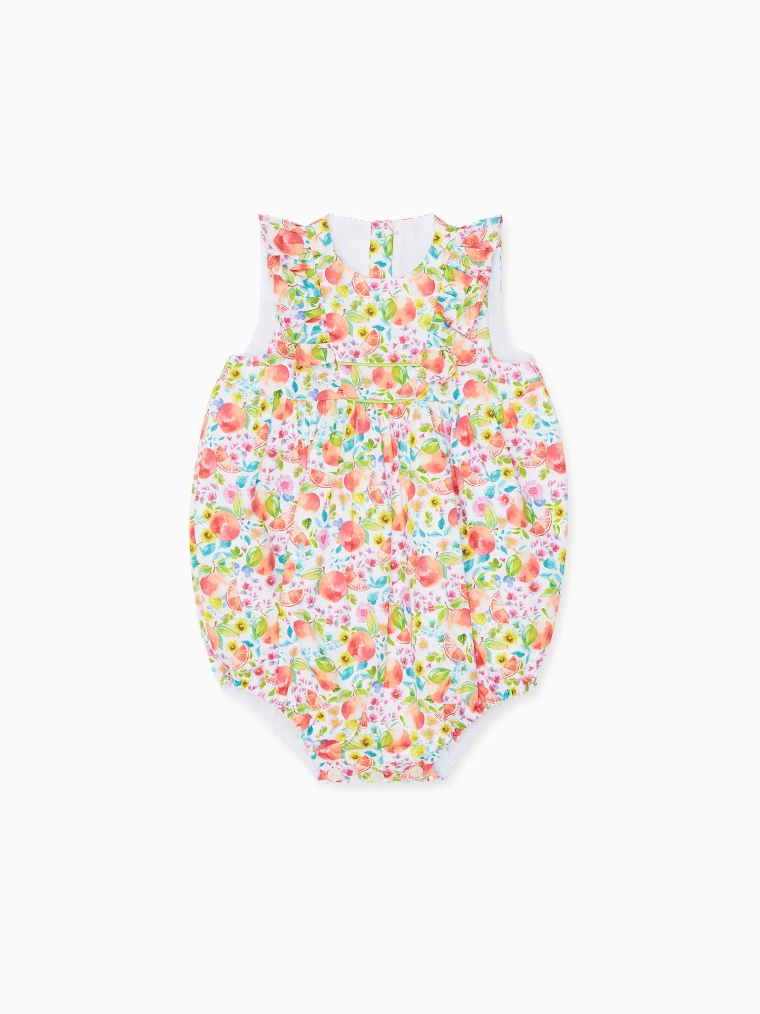 Orange Floral Isadora Baby Girl Romper